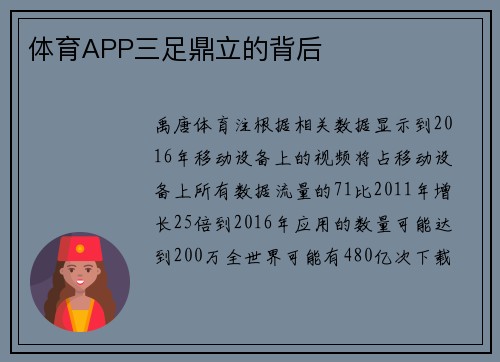体育APP三足鼎立的背后